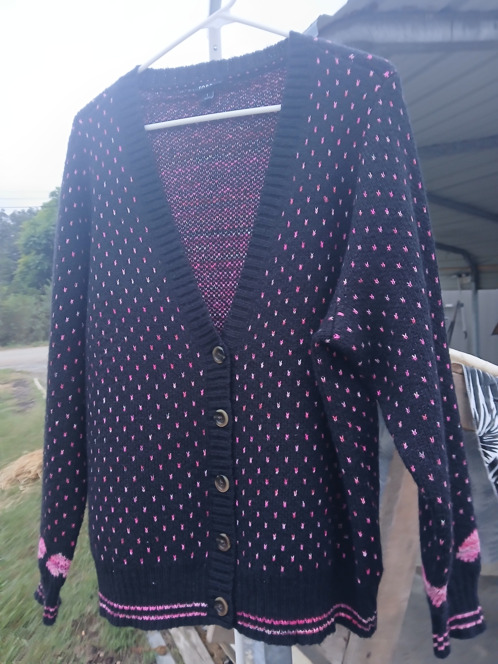 Torrid Black Cardigan with Pink Heart Accent Stitching
